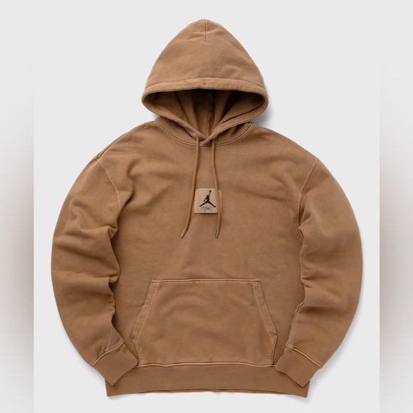 NEW Jordan Mens XS Flight Fleece Washed Pullover Hoodie - Legend Dark Brown - Picture 7 of 8